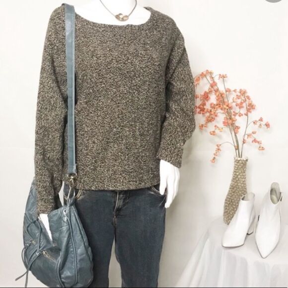 Premise Sweater Cotton Wool Blend Black And Tan - Picture 2 of 12